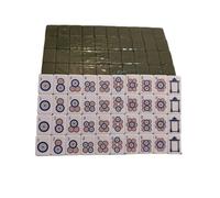 TTETTZ Acrylic Game Tiles Set of 100 Glossy Transparent Blocks with Sharp Symbols Rounded Sides Wear Resistant Material for Frequent Shuffling Suitable for Family Game Nights Hobbyists, Dark Green