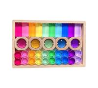 TTETTZ Acrylic Wooden GEM Blocks Building Blocks Set Educational Toys for Kids Stacking Game, Style B