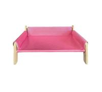 TTETTZ Cat Bed, Cat Hammock, Elevated Scratching Sofa Made of Solid Wood with Washable Cover. Comfortable Furniture for Cat Relaxation in The Living Room, Pink