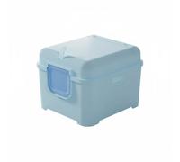 TTETTZ Cat Toilet Large Enclosed Cat Waste Container Comfortable Covered Odor Containing Structure Suitable for Busy Families Pet Lovers, Sky Blue