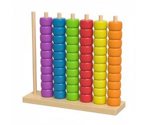TTETTZ Children Arithmetic Frame Math Toy Multipurpose Wooden Sorting Beads Interactive Stacking Rings Learning Logical Thinking Suitable for Family Teaching Preschool Education, Xl, 15