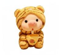 TTETTZ Doll Pig Bubble Tea Stuffed Animal Cute Toy Soft Sleeping Aid Collectible Doll Suitable for Children Couples Gift Giving, 25CM, Tiger