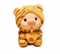 TTETTZ Doll Pig Bubble Tea Stuffed Animal Cute Toy Soft Sleeping Aid Collectible Doll Suitable for Children Couples Gift Giving, 35CM, Tiger