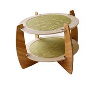 TTETTZ Elevated Cat Bed, Scratching Bed, Non-Slip Bed Made of Rattan, Ventilation Mat, Comfortable Sleeping And Small Dogs, 2 Layered