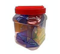 TTETTZ Geometry Shape Blocks Set With Cylinder Sphere Pyramid Hexagonal And Cone Educational Toy Transparent Material Suitable for Classroom Learning, 5CM, 12PCS Bucket