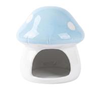 TTETTZ Hamster House Mushroom Shaped Small Animal Hideaway Cartoon House Decorative Sleeping Cave for Gift Keeping, Blue