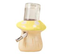 TTETTZ Hamster Water Bottle, Mushroom Shaped Drinking Bottle with Stainless Steel Holder And Leakproof Design for Small Animals Like Chinchillas, An, light yellow