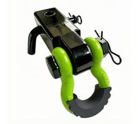 TTETTZ Heavy Duty Trailer Tow Hitch With Shackle And Clip Retaining Pin Carbon Steel Construction With Glossy And Two Hole Body Suitable For Pickup Trucks SUVs And Recovery Tasks, Light Green