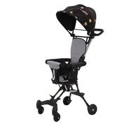 TTETTZ Lightweight, Portable, with Cushion and Canopy, 360° Rotating Wheel, Black