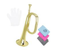 TTETTZ Mini Brass Instrument Cavalry Trumpet Professional Classical Exploration Trumpet for Stage Performance, Gold