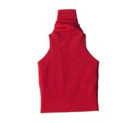 TTETTZ Miniature Figure Tank Top Women's 1/12 Action Figure Clothing Sleeveless Turtleneck Vest Doll Clothes Made of for Crafting Doll Collection, Red