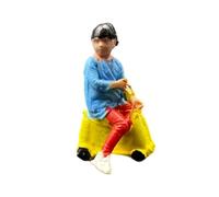 TTETTZ Miniature Human Figure Model Diorama Accessory Architectural Scene Decoration Made Resin for Gift Micro Landscape Craft Project, Sitting Girl