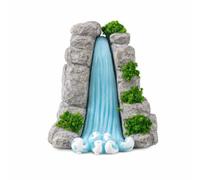 TTETTZ Miniature Landscape Sculp including rock formation pond waterfall mushroom accents designed with synthetic resin suitable for miniature garden shelf display, Waterfall Rockery