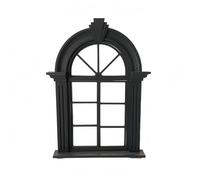 TTETTZ Miniature Window Frame Arched Decor Table Ornament Molded Pane Openable Construction Suitable for Shelves Display Corners Desk Home Decoration, Black
