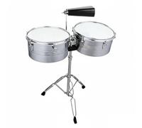 TTETTZ Percussion Practice Drum Timbales Drum Kit Musical Instrument Electroplated Finish Cowbell Mounted Metal Shell Pre Assembled Suitable for Rhythm Control Practice Ensemble Performances