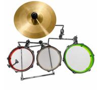 TTETTZ Portable Drum Reduced Size Percussion Instrument Compact Drum Kit With Three Responsive Drums Golden Colored Practice Equipment Suitable For Travel Rehearsal
