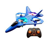 TTETTZ Remote Control Airplane RC Jet Fighter Model Altitude Hold One Button Emergency Stop Lightweight Material LED Lights Suitable for Kids Beginners, Blue
