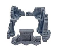 TTETTZ Ruined Wall Terrain, Miniature Building Terrain, Compact Desktop Ornament for Board Games, Ideal As A Gift for