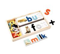 TTETTZ Wooden Learning Toys for Toddlers, Spelling And Letter Matching Game for Ages 2-5