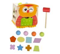 TTETTZ Wooden Shape And Color Sorting Toy, Shape Sorter, Hands-on Matching Interactive Game, Educational for 3 Year Olds