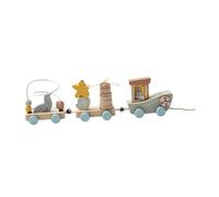 TTETTZ Wooden Stacking Train Toy for Kids with Pull Along Feature And Building Blocks