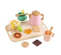 TTETTZ Wooden Tea Set for Kids with Teacups for Role Play And, Style A