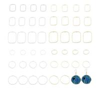 TTFdacai 60 Pcs 12 Styles Alloy Open Back Bezel Pendants Ring Open Bezel Pendants Geometric Hollow Frame Charms for DIY UV Resin Epoxy Embossing Jewelry, Handicrafts Production (Gold, Silver)