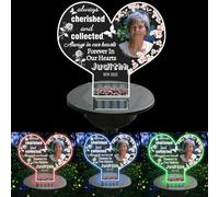 TTFEVVGX Always Cherished and Collected Always In Our Hearts Forever In Our Hearts Memorial Stake Personalized Loss of Loved Ones Photo Solar Lights Garden Marker Lights for Lawn Patio Yard Grave