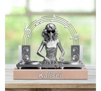 TTFEVVGX Custom DJ Name Desk Sign Personalized Acrylic DJ Desk Ornament Music Studio Decor Plaque Disc Player Hip-hop Singer Figurine Trinket Music Lovers Gift for Men Women