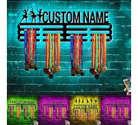 TTFEVVGX Personalized Name Dance Medal Hanger with LED Lights Personalized Dancer Name Medal Holder Rack Dancing Athletic Competition Medal Awards Ribbons Display Rack for Girl Women Friends Family