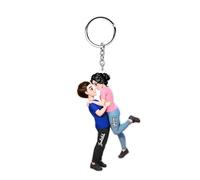 TTFEVVGX Personalzied Hugging Couple Cartoon Keychain Custom Name Portrait Acrylic Key Ring Cute Key Chain Novelty Couple Character Keychain Pendant for Valentine's Day Anniversary Wedding Birthday