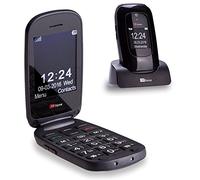 TTfone Lunar TT750 Big Button Simple Easy Clamshell Flip Mobile Phone Pay As You Go (EE, Black) 2G