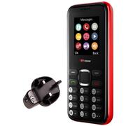 TTfone TT150 Unlocked Basic Mobile Phone UK Sim Free with Bluetooth, Long Battery Life, Dual Sim with camera and games, easy to use, Pay As You Go (Vodafone, with £10 Credit, Red)