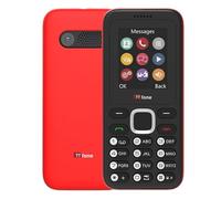 TTfone TT150 Unlocked Basic Mobile Phone UK Sim Free with Bluetooth, Long Battery Life, Dual Sim with camera and games, easy to use, Pay As You Go (O2, with £10 Credit, Red)