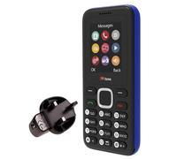 TTfone TT150 Unlocked Basic Mobile Phone UK Sim Free with Bluetooth, Long Battery Life, Dual Sim with camera and games, easy to use, durable and light weight pay as you go (Blue, with Mains Charger)