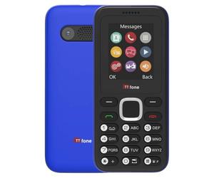 TTfone TT150 Unlocked Basic Mobile Phone UK Sim Free with Bluetooth, Long Battery Life, Dual Sim with camera and games, easy to use, Pay As You Go (Vodafone, with £0 Credit, Blue)