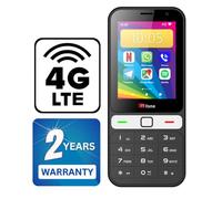 TTfone TT280 - Simple 4G Dual SIM Bar Phone with Android, 2.8" Touchscreen, Keypad, USB-C Unlocked Mobile with Original Silicone Clear Case, 12V In Car Charger and Docking Station with Charger