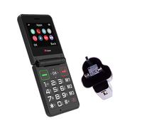 TTfone TT660 Flip Mobile Phone for Seniors - Folding Design, Big Buttons, Emergency Assistance, Long Battery Life - Pay As You Go (O2 PAYG, Black, with Mains Charger)