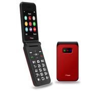 TTfone TT760 4G USB-C Mobile Phone for the Elderly, Simple and easy to use flip folding cell cheap and easy to use, O2 Pay as you go (Red, with Mains Charger)