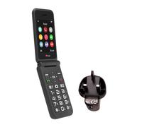 TTfone TT760 4G USB-C Mobile Phone for the Elderly, Simple and easy to use flip folding cell cheap and easy to use - Black with Mains Charger and GiffGaff Sim Card