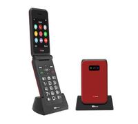 TTfone TT760 4G USB-C Mobile Phone for the Elderly, Simple and easy to use flip folding cell cheap and easy to use - Red with Dock Charger and EE Sim Card