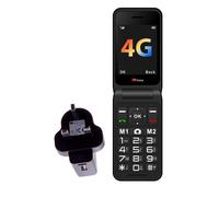 TTfone TT760 Black Flip 4G Mobile for Elderly w/ Mains plug & PAYG O2 SIM