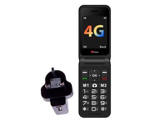 TTfone TT760 Red Flip 4G Big Button Mobile Phone with Mains plug & PAYG O2 SIM