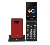 TTfone TT760 Red Flip 4G Big Button Mobile w/ Docking station & PAYG Giffgaff