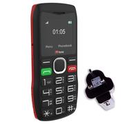 TTfone TT880 Easy-to-Use Mobile Phone for Seniors and Elderly - Large Button Phone with Emergency Assistance Button - Pay As You Go (EE PAYG, Red, with Mains Charger)