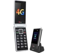 TTfone TT990 4G Flip Phone with Android 14 (De-Googled), WhatsApp, 3.5” Touchscreen, SOS Button, Big Buttons, 64GB