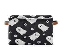 Ttgoth 1 PCS Storage Basket Halloween Boo Waterproof Foldable Canvas Storage Bin Laundry Basket Toy Clothes Organizer for Nursery Closet Shelf Office