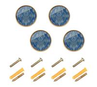 Ttgoth 4 Pcs Round Cabinet Knobs, 32mm Gold Drawer Knobs with Screws | Zinc Alloy Cupboard Door Knobs, Decorative Wall Knobs for Dresser, Kitchen, Wardrobe & Home, Ornate Floral