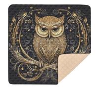 Ttgoth Abstract Funny Owl Baby Play Mat for Floor 127x127cm Soft Foldable Crawling Mat Waterproof Non-Slip Floor Mat Kids Playmat for Infants Babies Toddlers