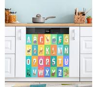 Ttgoth Animals Alphabet Dishwasher Magnet Cover Decorative Magnetic Dish Washer Front Door Cover Panel Decal Trimmable Magnet Sticker for Kitchen Appliance Decor 23 x 26 Inch